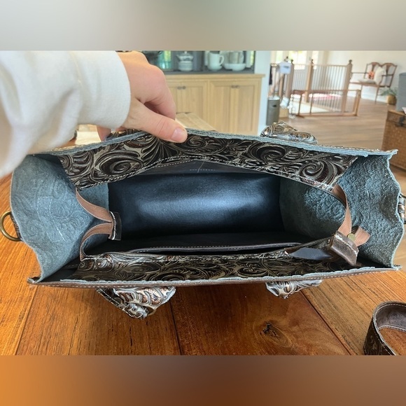 Elegant Brown Patterned Women's Bag - Picture 9 of 14